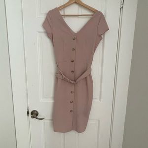 Express Pink Belted Dress